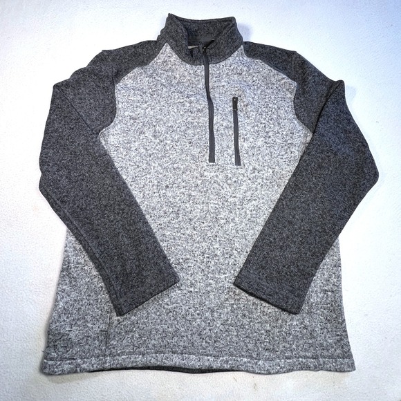 Woolrich Mens Gray Heathered Pullover Sweater Large Outdoor Hiker Warm Cabincore - Picture 1 of 7